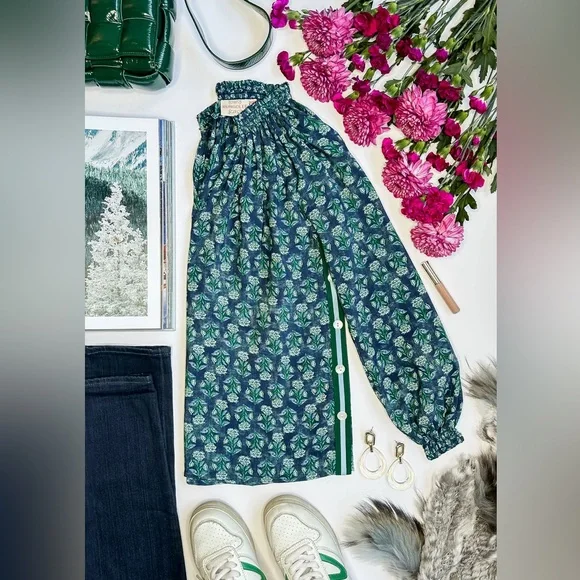 Rungolee Silk Green Savannah Tunic M - Picture 2 of 6